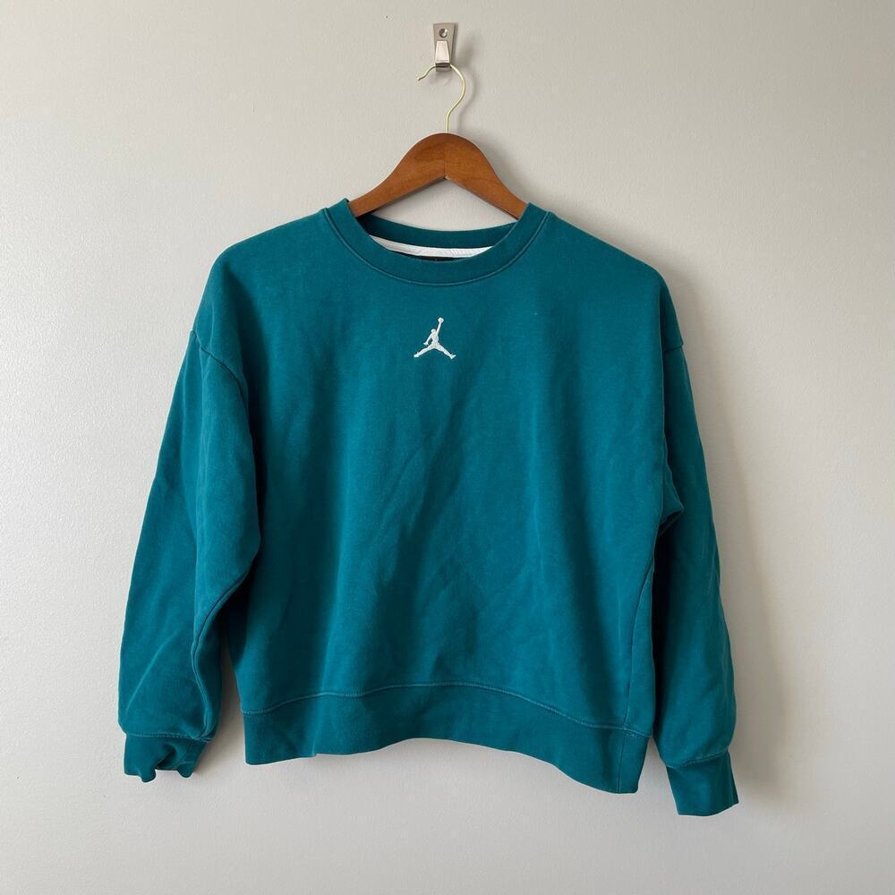 Nike Jordan Boxy Overhead Crewneck Girls Youth size XL TEAL